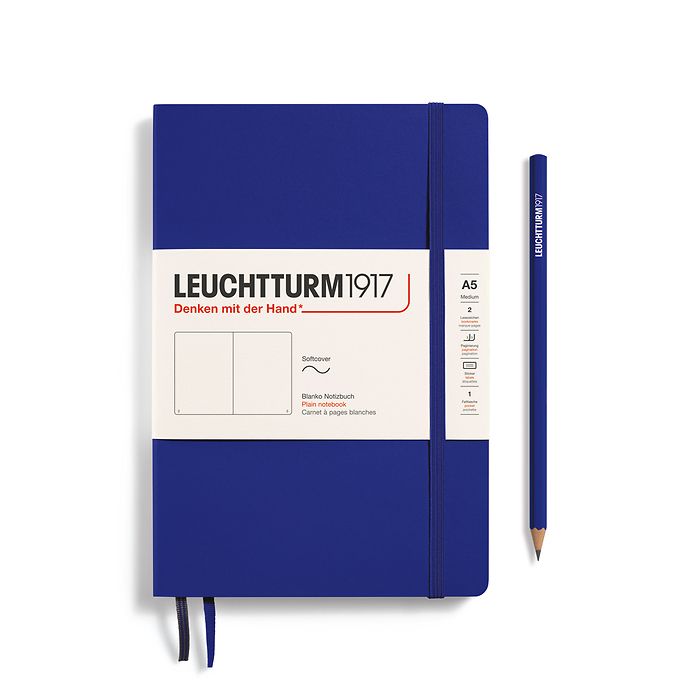 CAIET A5 VELIN COPERTA FLEXIBILA ALBASTRU CERNEALA LEUCHTTURM CAIET A5 VELIN COPERTA FLEXIBILA ALBASTRU CERNEALA LEUCHTTURM